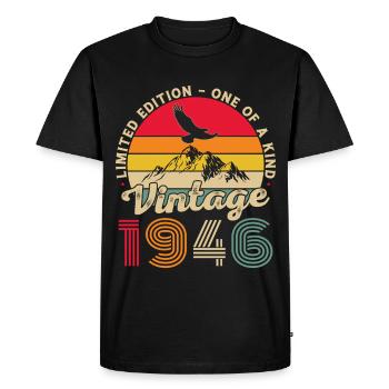 1946 Vintage Rétro Cadeau D'anniversaire - T-shirt Premium bio Homme - noir - Devant - Nico (187cm)