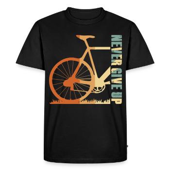 Conception de la silhouette du vélo en pente - T-shirt Premium bio Homme - noir - Devant - Nico (187cm)