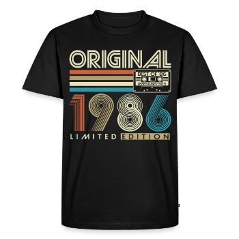 40th Birthday Retro Gift 1986 Vintage - Men's Premium Organic T-Shirt - black - Front - Nico (187cm)