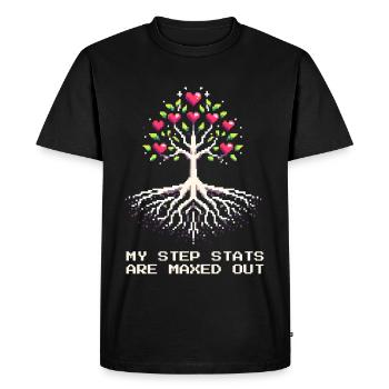 Stats de pas au maximum | Famille Patchwork - T-shirt Premium bio Homme - noir - Devant - Nico (187cm)