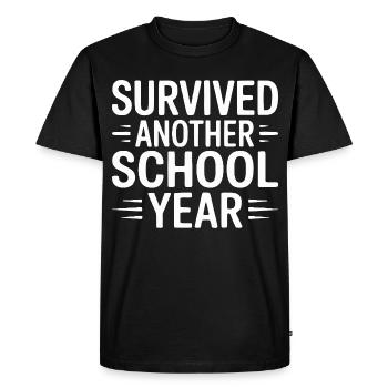 Survived Another School Year Design - Men's Premium Organic T-Shirt - black - Front - Nico (187cm)
