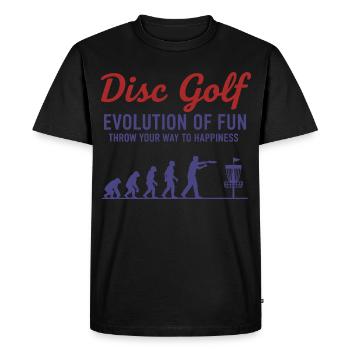 Disc Golf : Évolution du plaisir : lancez-vous - T-shirt Premium bio Homme - noir - Devant - Nico (187cm)