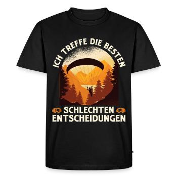 Parapente JE RENCONTRE LES MEILLEURS MAUVAIS - T-shirt Premium bio Homme - noir - Devant - Nico (187cm)