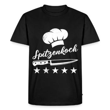 Chefs TOP CHEF Gastronomie Chef Fun - T-shirt Premium bio Homme - noir - Devant - Nico (187cm)