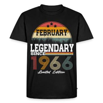 Legends est né en février 1966 - T-shirt Premium bio Homme - noir - Devant - Nico (187cm)