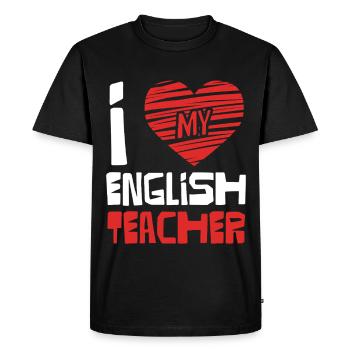 J’adore le professeur d’anglais - T-shirt Premium bio Homme - noir - Devant - Nico (187cm)