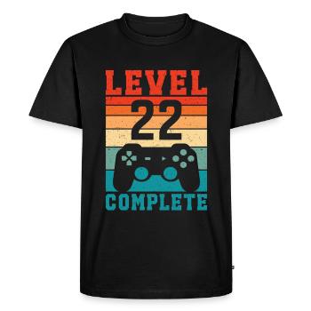 22e anniversaire Niveau 22 Complet 22 ans de joueur - T-shirt Premium bio Homme - noir - Devant - Nico (187cm)