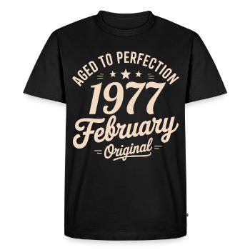 Février 1977 - February 1977 - T-shirt Premium bio Homme - noir - Devant - Nico (187cm)
