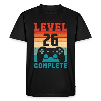 26th Birthday Level 26 Complete 26 Years Gamer - Men's Premium Organic T-Shirt - black - Front - Nico (187cm)