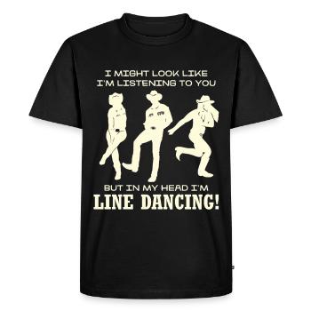 Line Dancing Silhouette Humor - Men's Premium Organic T-Shirt - black - Front - Nico (187cm)