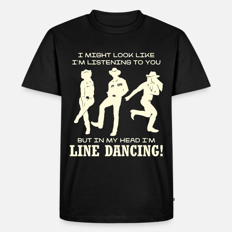 Line Dancing Silhouette Humor - Männer Premium Bio T-Shirt - Schwarz