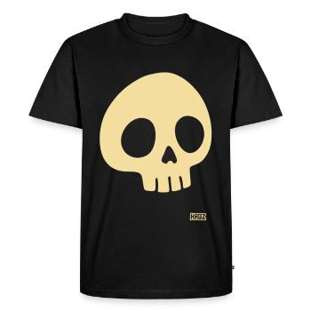 Crâne beige - T-shirt Premium bio Homme - noir - Devant - Nico (187cm)