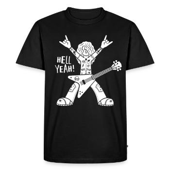 Guitariste de style cartoon - T-shirt Premium bio Homme - noir - Devant - Nico (187cm)