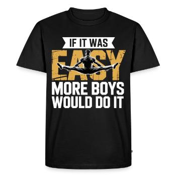 Si c’était facile – Motif du saut de puissance - T-shirt Premium bio Homme - noir - Devant - Nico (187cm)
