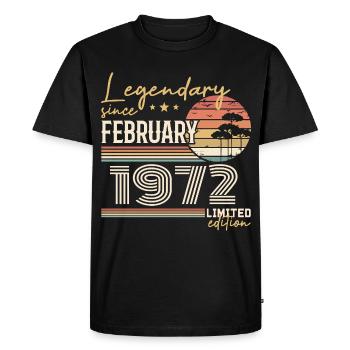 Februar 1972 Jubiläum 1972 Legends Februar - Männer Premium Bio T-Shirt - Schwarz - Vorne - Nico (187cm)
