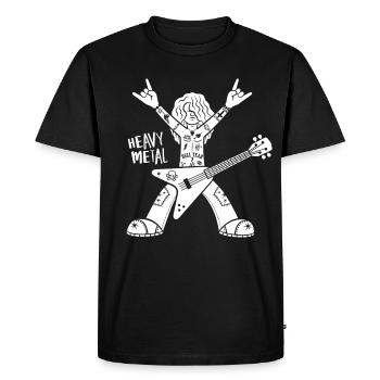 Style Cartoon du guitariste heavy metal - T-shirt Premium bio Homme - noir - Devant - Nico (187cm)