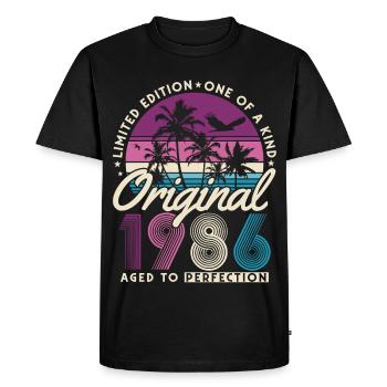 40th Birthday Retro Gift 1986 Vintage - Men's Premium Organic T-Shirt - black - Front - Nico (187cm)