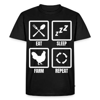 Manger Dormez Ferme Répéter - T-shirt Premium bio Homme - noir - Devant - Nico (187cm)