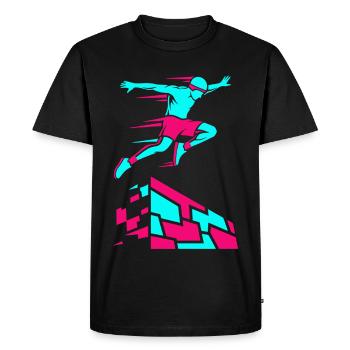 Parkour Freerunning - T-shirt Premium bio Homme - noir - Devant - Nico (187cm)