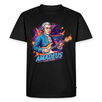 Amadeus Time - Men's Premium Organic T-Shirt - black - Front - Nico (187cm)