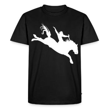 Rodeo Silhouette – Western Riding - Men's Premium Organic T-Shirt - black - Front - Nico (187cm)