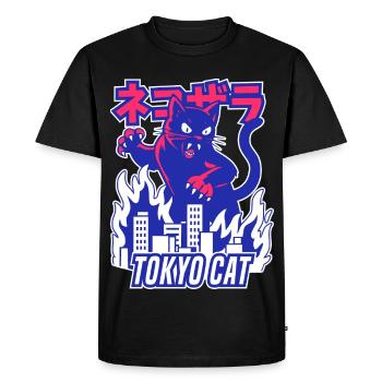 Retro Monster Cat - Men's Premium Organic T-Shirt - black - Front - Nico (187cm)
