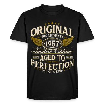 Original 1957 Vintage Retro Birthday Gift - Men's Premium Organic T-Shirt - black - Front - Nico (187cm)