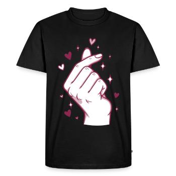 Kpop Musique coréenne Doigts mignons Cœur Amour Corée - T-shirt Premium bio Homme - noir - Devant - Nico (187cm)