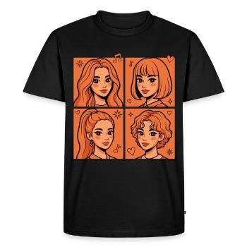 Kpop Korean Pop Cute Korean Girl Group Love - Men's Premium Organic T-Shirt - black - Front - Nico (187cm)