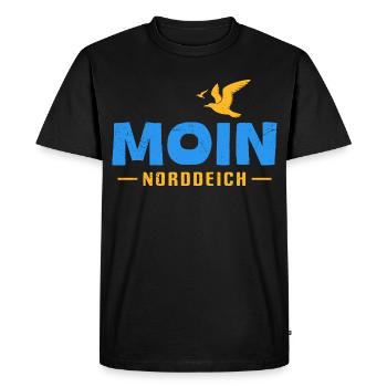 Vacances en mer du Nord MOIN NORDDEICH Drôle - T-shirt Premium bio Homme - noir - Devant - Nico (187cm)