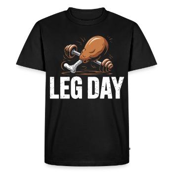 Leg Day Power Duel - Men's Premium Organic T-Shirt - black - Front - Nico (187cm)