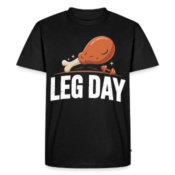 Leg Day Chicken Bone Motif - Men's Premium Organic T-Shirt - black - Front - Nico (187cm)