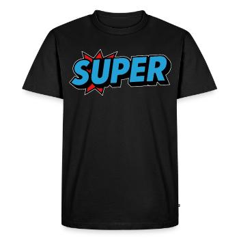 Super Retro Old School Lettering - Men's Premium Organic T-Shirt - black - Front - Nico (187cm)