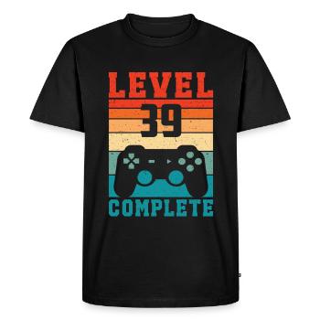 39th Birthday Level 39 Complete 39 Years Gamer - Men's Premium Organic T-Shirt - black - Front - Nico (187cm)