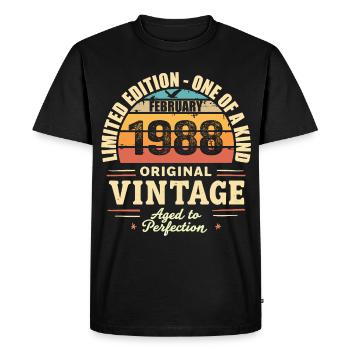 Cadeau d’anniversaire de février 1988 Février 1988 - T-shirt Premium bio Homme - noir - Devant - Nico (187cm)