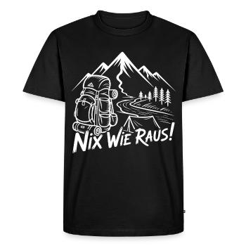 Nothing like Raus Mountain Motif Hiking Motif - Men's Premium Organic T-Shirt - black - Front - Nico (187cm)
