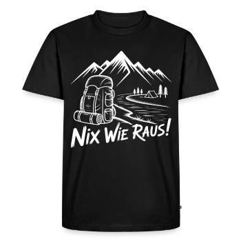 Let's get out of the mountain hike - Men's Premium Organic T-Shirt - black - Front - Nico (187cm)