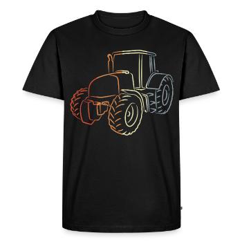 Sketch rétro du tracteur - T-shirt Premium bio Homme - noir - Devant - Nico (187cm)