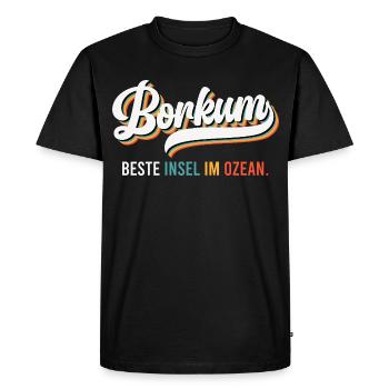 Île de Borkum MEILLEURE ÎLE DE L’OCÉAN Plaisir - T-shirt Premium bio Homme - noir - Devant - Nico (187cm)