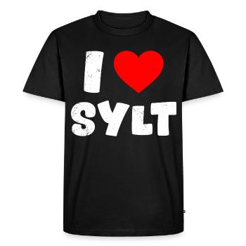 Vacances en mer du Nord J’ADORE SYLT Wadden Sea Drôle - T-shirt Premium bio Homme - noir - Devant - Nico (187cm)