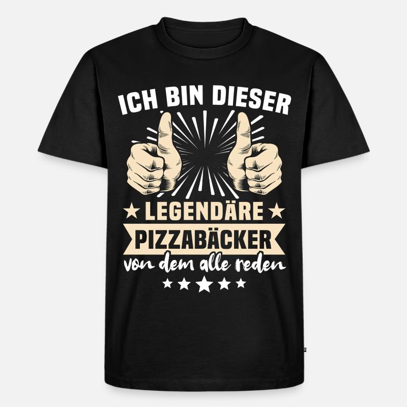 Pizzabäcker Sprüche - Männer Premium Bio T-Shirt - Schwarz