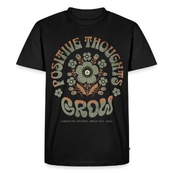 Positive Thoughts Bloom - Men's Premium Organic T-Shirt - black - Front - Nico (187cm)