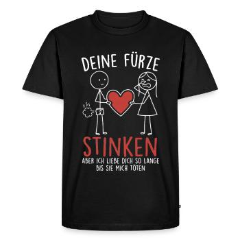 I love you even if your fart stinks - Men's Premium Organic T-Shirt - black - Front - Nico (187cm)