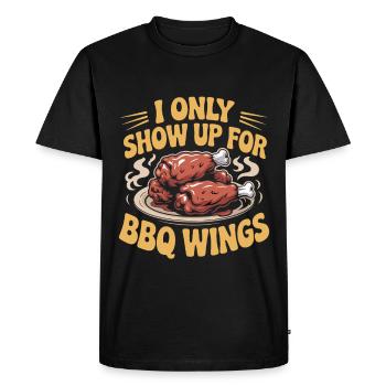 Motif de snack du soir BBQ Wings Sports - T-shirt Premium bio Homme - noir - Devant - Nico (187cm)