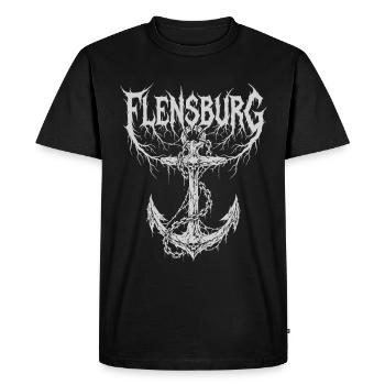 Flensburg – Motif de la ville du métal extrême - T-shirt Premium bio Homme - noir - Devant - Nico (187cm)