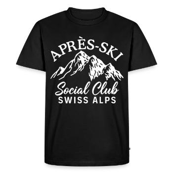 Après Ski Social Club Alpes suisses - T-shirt Premium bio Homme - noir - Devant - Nico (187cm)