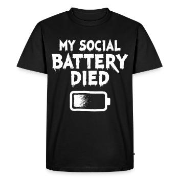 Déclaration d’introverti sur ma batterie sociale est morte - T-shirt Premium bio Homme - noir - Devant - Nico (187cm)