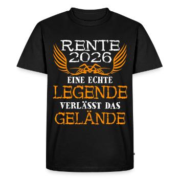 Rente 2026 Rentner Legende - Männer Premium Bio T-Shirt - Schwarz - Vorne - Nico (187cm)