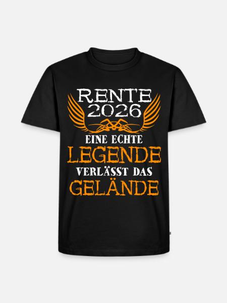 Rente 2026 Rentner Legende - Männer Premium Bio T-Shirt - Schwarz