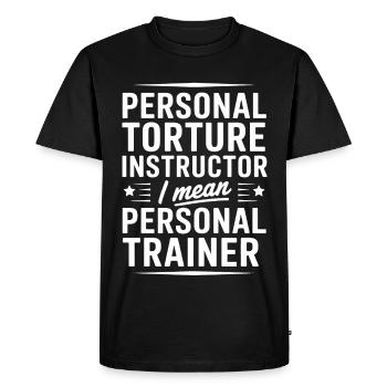 Personal Torture Trainer Shirt - Men's Premium Organic T-Shirt - black - Front - Nico (187cm)